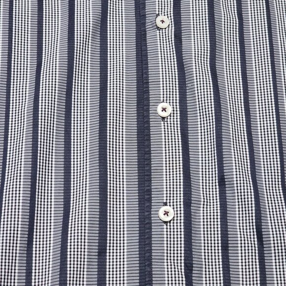 Tommy Bahama‎ Mens Island Modern Fit Striped Button-Down Shirt L Cotton Gray - Picture 3 of 8